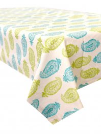 Indigo Motive Coated Tablecloth 150x320cm Indigo Motive Coated Tablecloth 150x320cm