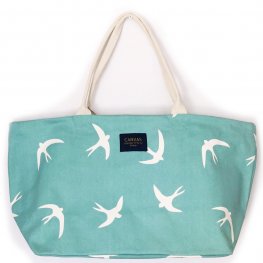 Wings Sea Green Canvas Large Tote Bag Wings Sea Green Canvas Large Tote Bag
