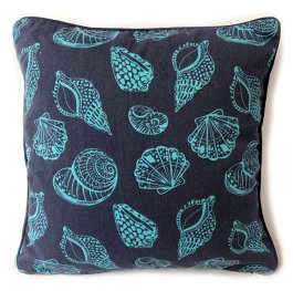 Coastal Shell Navy/Aqua Cushion Cover 50x50cm Coastal Shell Navy/Aqua Cushion Cover 50x50cm
