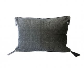 Chambray Black Tassel Cushion Cover 40x55cm Chambray Black Tassel Cushion Cover 40x55cm