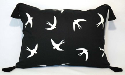 Wings Black Scatter Cushion Cover 40x40cm Wings Black Scatter Cushion Cover 40x40cm