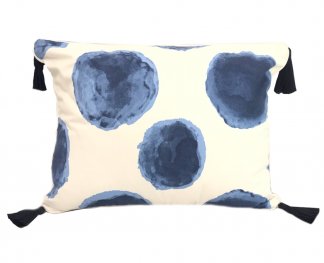 Polka Dot Blue Tassel Cushion Cover 40x55cm Polka Dot Blue Tassel Cushion Cover 40x55cm