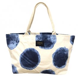 Polka Dot Blue Canvas Large Tote Bag Polka Dot Blue Canvas Large Tote Bag